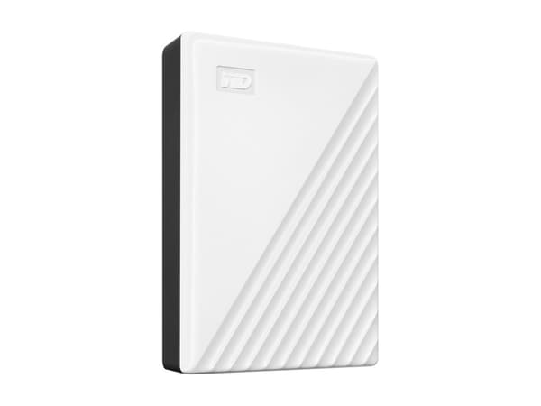 WD My Passport WDBR9S0060BWT - Harddisk - kryptert - 6 TB - ekstern (bærbar) - USB 3.2 Gen 1 - 256-bit AES - hvit