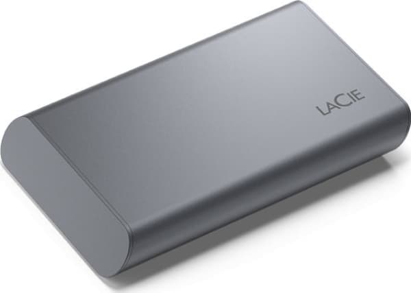 LaCie Mobile Secure STKH1000800 - SSD - High Performance - kryptert - 1 TB - ekstern (bærbar) - USB 3.2 Gen 2 (USB-C kontakt) - 256-bit AES - romgrå