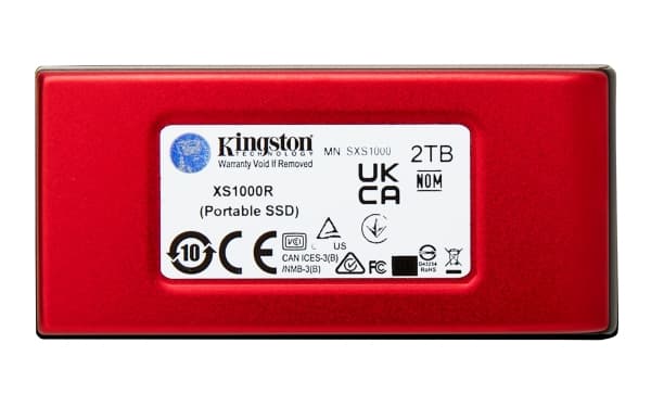 Kingston XS1000 - SSD - 2 TB - ekstern (bærbar) - USB 3.2 Gen 2 (USB-C kontakt) - rød