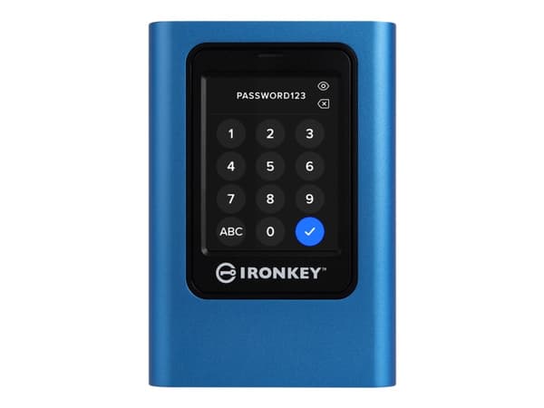 Kingston IronKey Vault Privacy 80 - SSD - kryptert - 7.68 TB - ekstern (bærbar) - USB 3.2 Gen 1 (USB-C kontakt) - 256-bit AES-XTS, FIPS 197 - TAA-sam