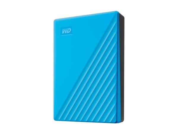 WD My Passport WDBR9S0060BBL - Harddisk - kryptert - 6 TB - ekstern (bærbar) - USB 3.2 Gen 1 - 256-bit AES - himmelblå