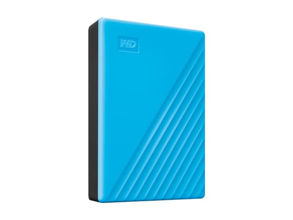 WD My Passport WDBR9S0060BBL - Harddisk - kryptert - 6 TB - ekstern (bærbar) - USB 3.2 Gen 1 - 256-bit AES - himmelblå