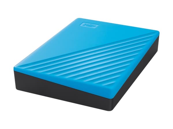 WD My Passport WDBR9S0060BBL - Harddisk - kryptert - 6 TB - ekstern (bærbar) - USB 3.2 Gen 1 - 256-bit AES - himmelblå