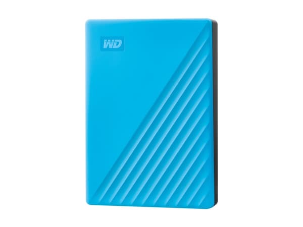 WD My Passport WDBR9S0060BBL - Harddisk - kryptert - 6 TB - ekstern (bærbar) - USB 3.2 Gen 1 - 256-bit AES - himmelblå