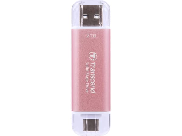 Transcend ESD310, 2 TB, A-tyypin USB:stä C-tyypin USB:hen, 3.2 Gen 2 (3.1 Gen 2), 10 Gbit/s, Salasanasuojaus, Vaaleanpunainen
