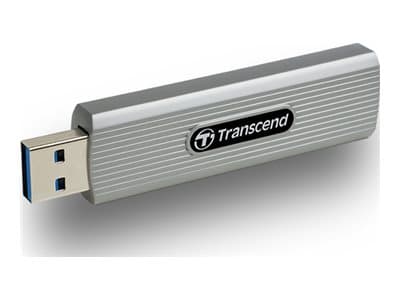 Transcend ESD320A - SSD - kryptert - 1 TB - ekstern (bærbar) - USB 3.2 Gen 2x1 - 256-bit AES - bløtgrå