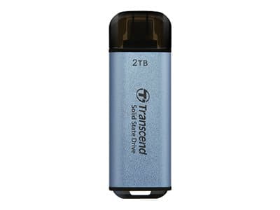 Transcend ESD300C - SSD - 2 TB - ekstern (bærbar) - USB 3.2 Gen 2x1 (USB-C kontakt) - himmelblå