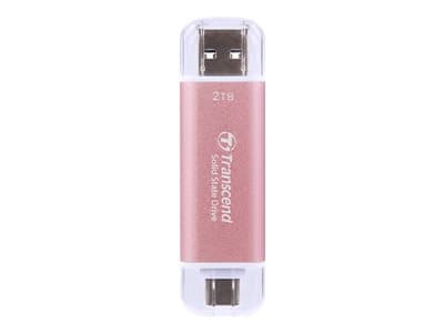 Transcend ESD310, 512 GB, A-tyypin USB:stä C-tyypin USB:hen, 3.2 Gen 2 (3.1 Gen 2), 10 Gbit/s, Salasanasuojaus, Vaaleanpunainen