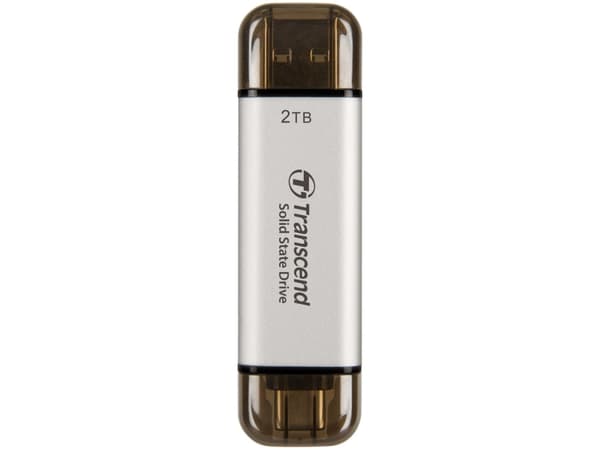 Transcend ESD310 - SSD - 2 TB - extern (portabel) - USB 3.2 Gen 2x1 (USB-C kontakt) - silver