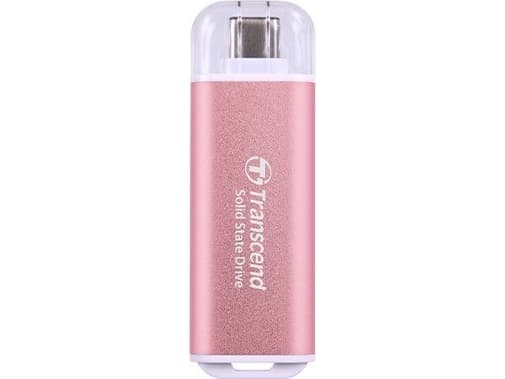Transcend ESD300 - SSD - 1 TB - extern (portabel) - USB 3.2 Gen 2x1 (USB-C kontakt) - rosy pink