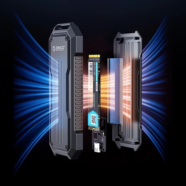 Orico Disk Caddy M.2 NVMe/SATA SSD USB-C 3.2 - Grå