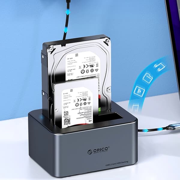 Orico 4-Diskdockningsstation 2.5"/3.5" SATA HDD/SSD