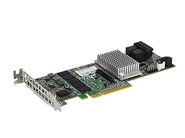 Supermicro AOC-S3108L-H8IR-16DD - Tallennusohjain (RAID) - 8-kanavainen - SATA 6Gb/s / SAS 12Gb/s - matala profiili - RAID 0, 1, 5, 6, 10, 50, 60 - P Hopea