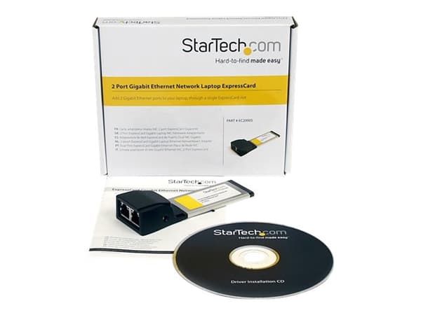 StarTech.com Dual Port ExpressCard Gigabit Laptop Ethernet NIC Network Adapter Card - Nätverksadapter - ExpressCard - Gigabit Ethernet x 2
