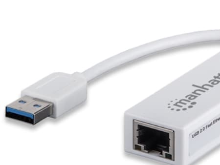 Manhattan 506731, USB A, RJ-45, Hane/Hona, Vit