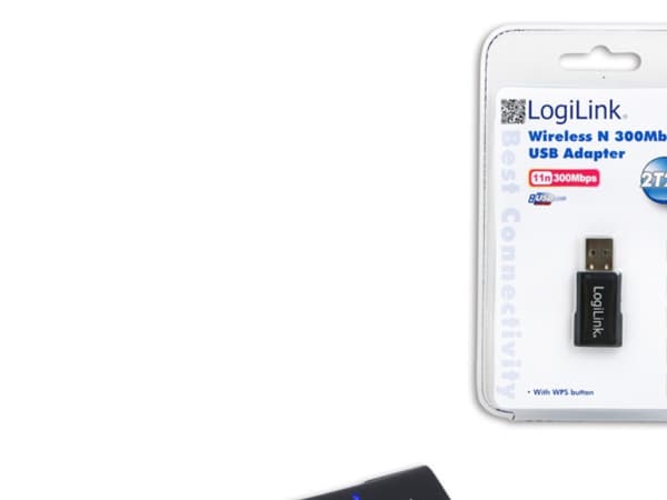 LogiLink WLAN WL0086A, Langaton, USB, WLAN, 300 Mbit/s, Musta