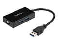 Miniatyrbild 4 av 5: StarTech.com USB 3.0 till Gigabit-nätverksadapter med inbyggd USB-hubb med 2 portar - Nätverksadapter - USB 3.0 - Gigabit Ethernet x 1 - svart