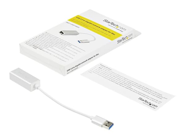 StarTech.com USB 3.0 - Gigabit-verkkosovitin - hopea - tyylikäs alumiininen muotoilu MacBookille, Chromebookille tai tabletille - natiivit ajurituki