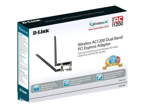 D-Link Wireless AC1200 DWA-582 - Nettverksadapter - PCIe lavprofil - Wi-Fi 5