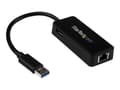 Miniatyrbild 3 av 5: StarTech.com USB 3.0 Ethernet Adapter - USB 3.0 Network Adapter NIC with USB Port - USB to RJ45 - USB Passthrough (USB31000SPTB) - Nätverksadapter -