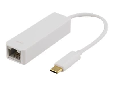 DELTACO USBC-GIGA1 - Nettverksadapter - USB-C 3.1 - Gigabit Ethernet - hvit Hvit