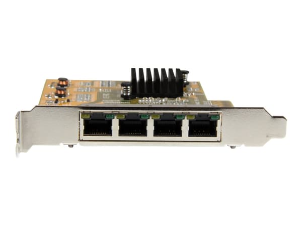 StarTech.com PCIe Gigabit-nätverkskortadapter med 4 portar - Nätverksadapter - PCIe - Gigabit Ethernet x 4 - gul