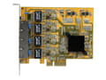 Miniatyrbild 5 av 5: StarTech.com PCIe Gigabit-nätverkskortadapter med 4 portar - Nätverksadapter - PCIe - Gigabit Ethernet x 4 - gul