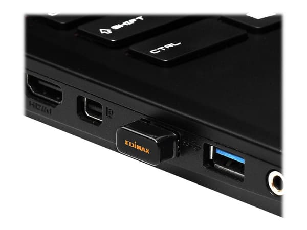 Edimax EW-7611ULB 2-in-1 N150 Wi-Fi & Bluetooth 4.0 Nano USB Adapter - Nettverksadapter - USB 2.0 - 802.11b/g/n, Bluetooth 3.0 HS, Bluetooth 4.0 Sort