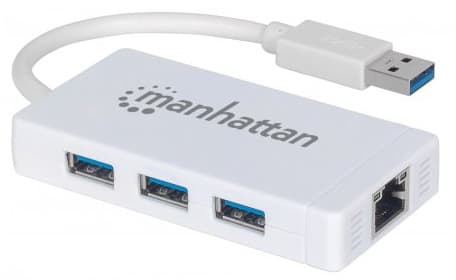 Manhattan 507578, USB 3.2 Gen 1 (3.1 Gen 1) Typ-A, IEEE 802.1Q, IEEE 802.1p, IEEE 802.3, IEEE 802.3ab, IEEE 802.3az, IEEE 802.3u, Hvid, RJ-45, USB 3.