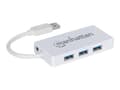 Miniatyrbild 2 av 5: Manhattan 507578, USB 3.2 Gen 1 (3.1 Gen 1) Typ-A, IEEE 802.1Q, IEEE 802.1p, IEEE 802.3, IEEE 802.3ab, IEEE 802.3az, IEEE 802.3u, Hvid, RJ-45, USB 3.