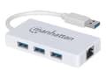 Miniatyrbild 1 av 5: Manhattan 507578, USB 3.2 Gen 1 (3.1 Gen 1) Typ-A, IEEE 802.1Q, IEEE 802.1p, IEEE 802.3, IEEE 802.3ab, IEEE 802.3az, IEEE 802.3u, Hvid, RJ-45, USB 3.