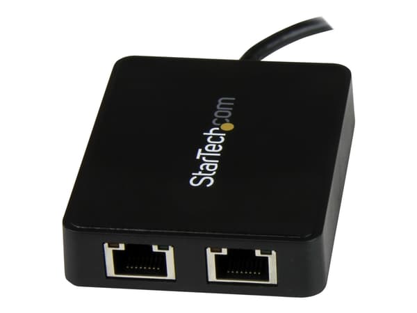 StarTech.com USB-C to Dual Gigabit Ethernet Adapter with USB 3.0 (Type-A) Port - USB Type-C Gigabit Network Adapter (US1GC301AU2R) - Verkkosovitin -