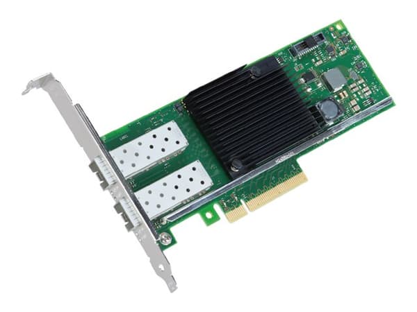 Intel Ethernet Converged Network Adapter X710-DA2 - Nettverksadapter - PCIe 3.0 x8 lav profil - 10 Gigabit SFP+ x 2 Sort, Grønn, Rustfritt stål