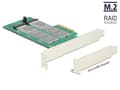 Miniatyrbild 4 av 5: Delock PCI Express Card > 2 x internal M.2 Key B with RAID - Kontrollerkort - M.2 Card låg profil - 6 GBps - RAID 0, 1 - PCIe 2.0 x4