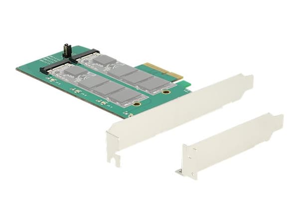 Delock PCI Express Card > 2 x internal M.2 Key B with RAID - Kontrollerkort - M.2 Card låg profil - 6 GBps - RAID 0, 1 - PCIe 2.0 x4