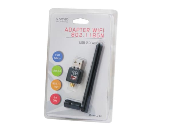 SAVIO CL-63 - Nätverksadapter - USB 2.0 - 802.11b/g/n