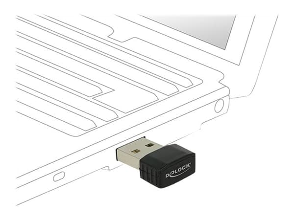 Delock USB 2.0 Dual Band WLAN ac/a/b/g/n Nano Stick - Nettverksadapter - USB 2.0 - Wi-Fi 5 - svart Sort