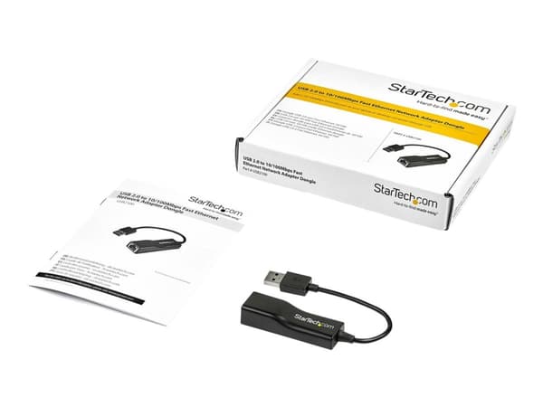 StarTech.com USB 2.0 to 10/100 Mbps Ethernet Network Adapter Dongle - USB Network Adapter - USB 2.0 Fast Ethernet Adapter - USB NIC (USB2100) - Nettv