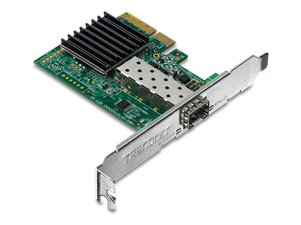 TRENDnet TEG-10GECSFP - Nätverksadapter - PCIe 2.0 x4 låg profil - 10 Gigabit SFP+ - TAA-kompatibel