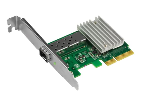 TRENDnet TEG-10GECSFP - Nätverksadapter - PCIe 2.0 x4 låg profil - 10 Gigabit SFP+ - TAA-kompatibel Grön, Silver