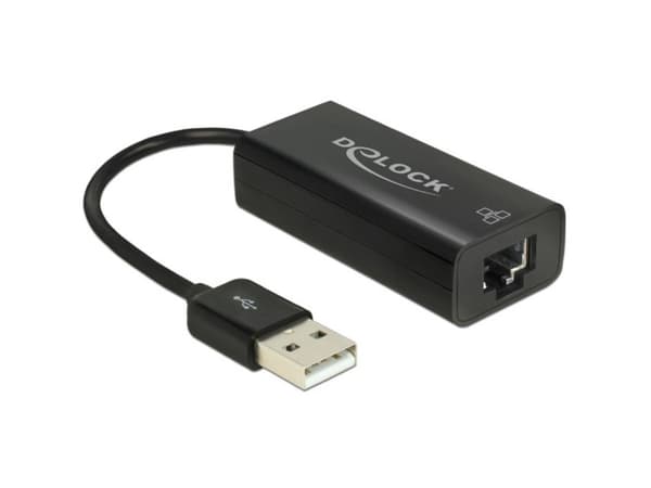 Delock Adapter USB 2.0 > LAN 10/100 Mb/s - Nätverksadapter - USB 2.0 - 10/100 Ethernet