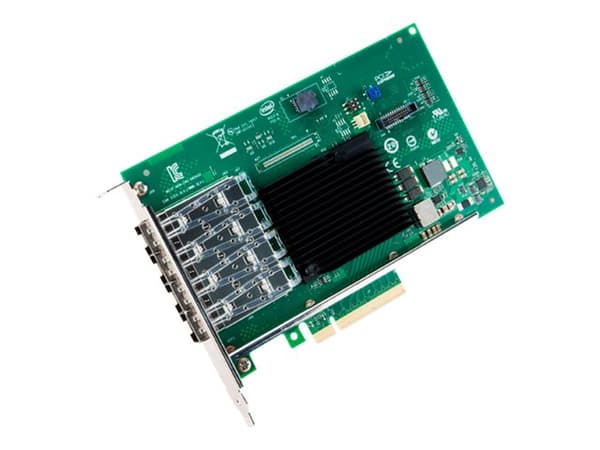 Intel Ethernet Converged Network Adapter X710-DA4 - Nettverksadapter - PCIe 3.0 x8 - 10 Gigabit SFP+ x 4 Sort, Grønn, Rustfritt stål