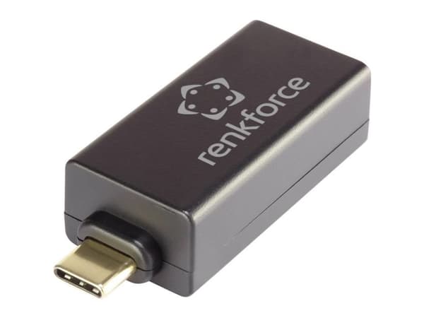 Renkforce RF-3386050, USB-C, RJ-45, Svart