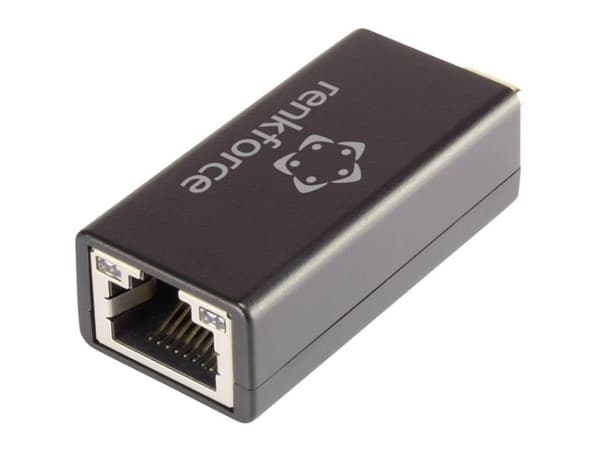 Renkforce RF-3386050, USB-C, RJ-45, Svart