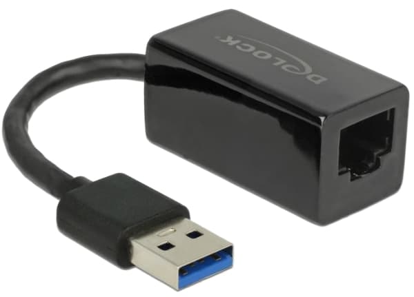 DeLOCK 65904, USB Type-C, RJ-45, RJ-45, Musta, 0,135 m, Toiminta/Seikkailu, Teho