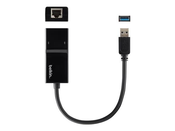 Belkin - Nettverksadapter - USB 3.0 - Gigabit Ethernet Sort
