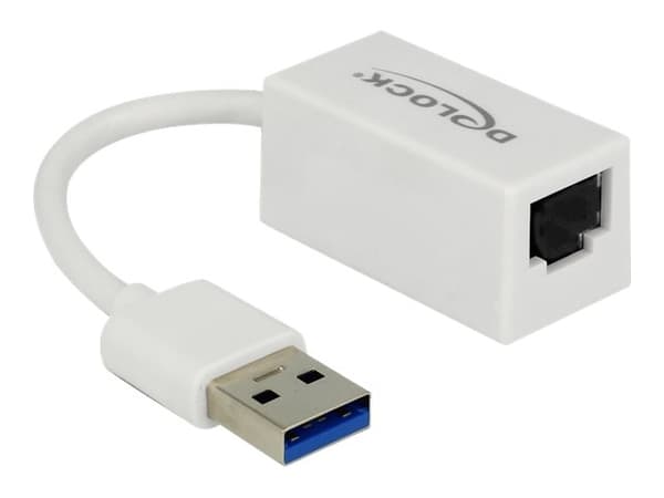 DeLOCK 65905, USB A-tyyppi, RJ-45, Valkoinen, 0,135 m, Toiminta/Seikkailu, Teho, Realtek RTL8153