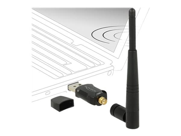 Delock USB 2.0 Dual Band WLAN ac/a/b/g/n Stick - Nettverksadapter - USB 2.0 - Wi-Fi 5 - svart Sort
