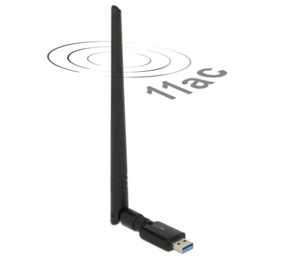 Delock USB 3.0 Dual Band WLAN ac/a/b/g/n Stick - Nettverksadapter - USB 3.0 - Wi-Fi 5 - svart