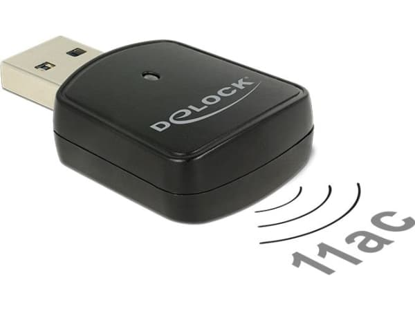 Delock Wireless LAN USB Mini Stick - Nettverksadapter - USB 3.0 - Wi-Fi 5 - svart